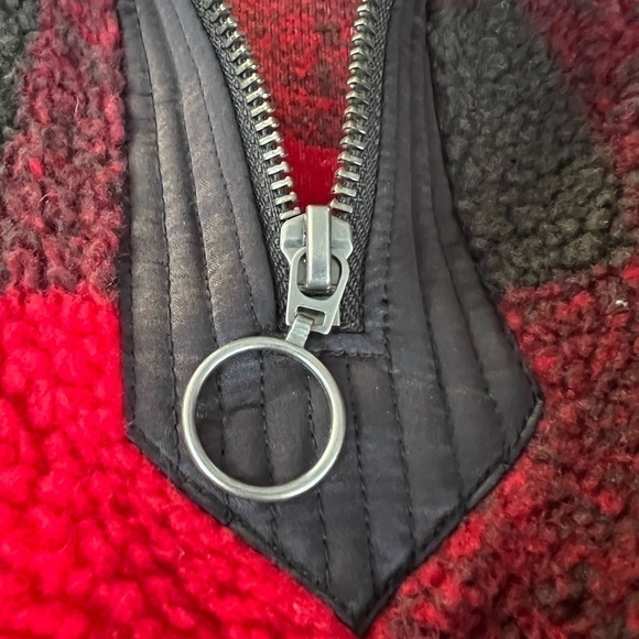 𝅺ABERCROMBIE and Fitch Buffalo check 1/4 zip pullover jacket womens Small - Picture 6 of 6